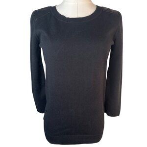 2/$30 Banana Republic Black Medium Sweater With Faux Leather Shoulder Accents